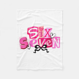 Coquette Six Seven Valentine Funny Saying 67 Meme  Fleece Blanket