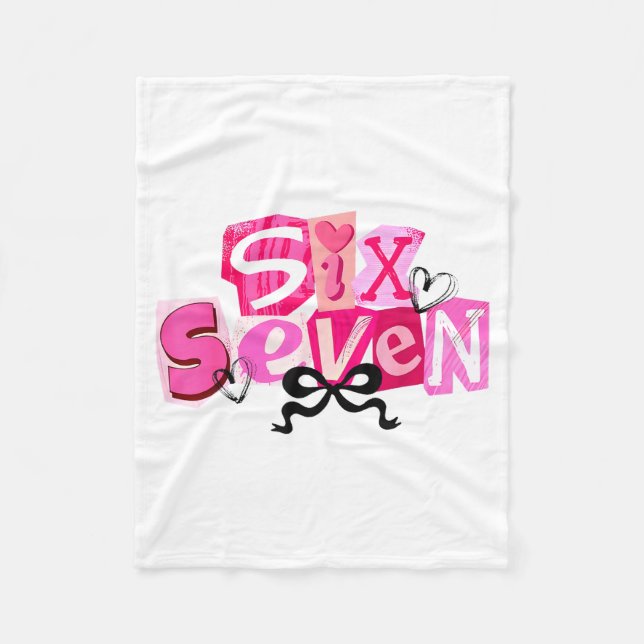 Coquette Six Seven Valentine Funny Saying 67 Meme  Fleece Blanket (Front)