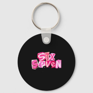Coquette Six Seven Valentine Funny Saying 67 Meme Keychain
