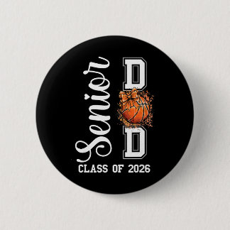 Coquette Sketll Bow Senior Dad Cl Of 2026 Graduati 2 Inch Round Button