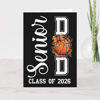 Coquette Sketll Bow Senior Dad Cl Of 2026 Graduati Card