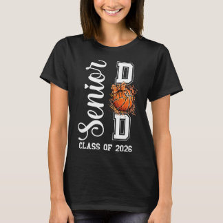 Coquette Sketll Bow Senior Dad Cl Of 2026 Graduati T-Shirt