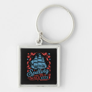 Coquette Spilling The Tea Since 1773 4Th Of July Keychain