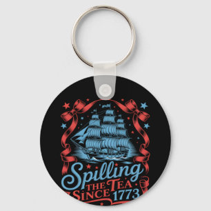 Coquette Spilling The Tea Since 1773 4Th Of July Keychain