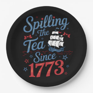 Coquette Spilling The Tea Since 1773 4Th Of July Paper Plate