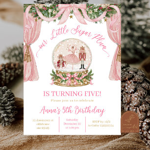 Coquette Sugarplum Birthday invitation