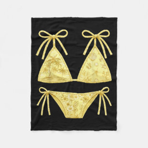 Coquette Summer Bikini Preppy Swimsuit Women Fleece Blanket