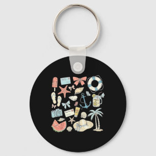 Coquette Summer Coastal Beach Matching Family Vaca Keychain