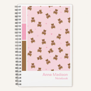 Coquette Teddy Bears Vertical Palette Notebook