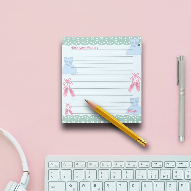 Coquette theme Ballet Personalize Notepad (Creator Uploaded)