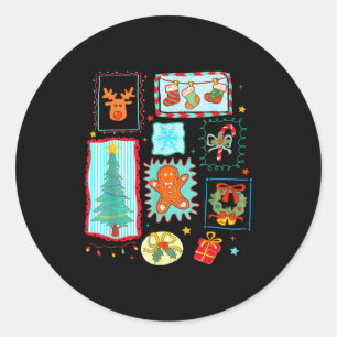 Coquette Tis The Season Christmas Santa Nk Preppy Classic Round Sticker