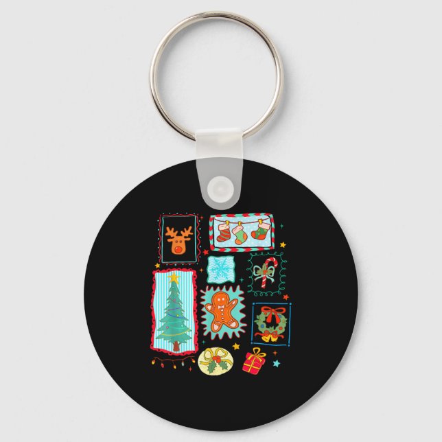 Coquette Tis The Season Christmas Santa Nk Preppy  Keychain (Front)