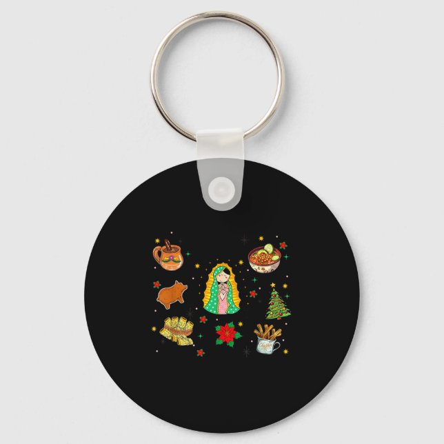 Coquette Tis The Season Mexican Christmas Spanish  Keychain (Front)