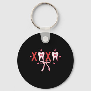 Coquette Tooth Xoxo Dentist Hygienist Dental Squad Keychain