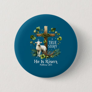 Coquette true story he is risen easter vintage chr 2 inch round button