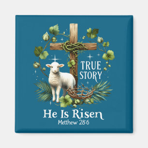 Coquette true story he is risen easter vintage chr magnet