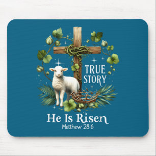 Coquette true story he is risen easter vintage chr mouse pad