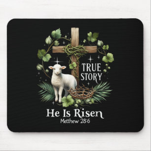 Coquette True Story He Is Risen Easter Vintage Chr Mouse Pad