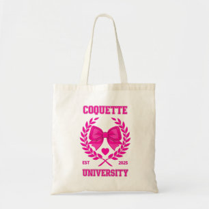 Coquette University Tote Bag – Pink Bow Preppy Aes