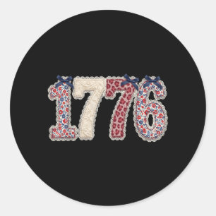 Coquette USA 1776 250 Floral Fourth of July Classic Round Sticker