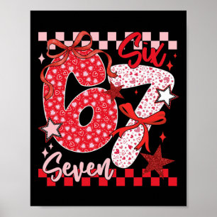 Coquette Valentine 67 Six Seven Preppy Heart Bow P Poster