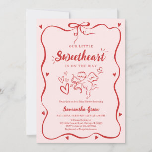 Coquette Valentine Baby Shower Invitation