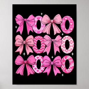 Coquette Valentine Xoxo Funny Valentine Bow Hearts Poster