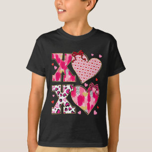 Coquette Valentine Xoxo Funny Valentine Bow Hearts T-Shirt