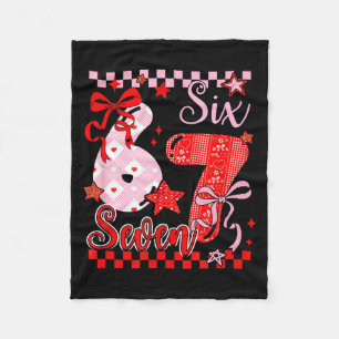 Coquette valentines 67 six seven preppy cute heart fleece blanket