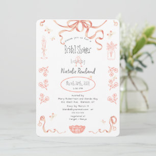 Coquette Vintage Cameo Bridal Shower Invitation