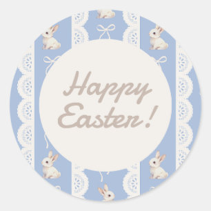 Coquette Watercolor Bunny Lace Easter Sticker