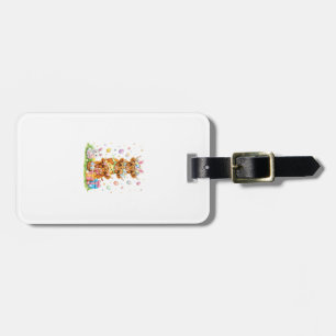 Coquette Western Highland Cow Easter Eggs Cute Bun Luggage Tag