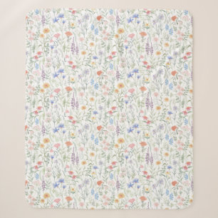 Coquette Wildflower Meadow  Sherpa Blanket