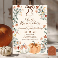 Coquette Wildflower Pumpkin Fall Brunch Birthday 