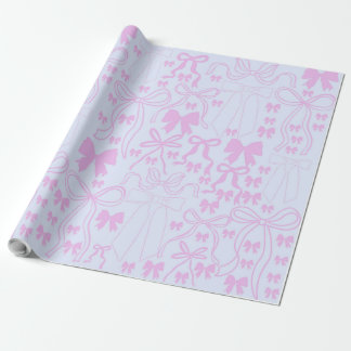 Coquette Wrapping Paper Pink Bow Girly Gift Wrap