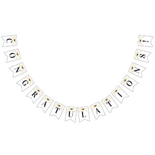 Coquette Yellow Bow Congratulations   Graduation  Bunting Flags