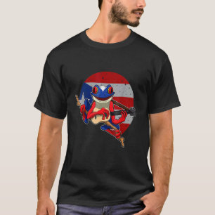 Coqui Frog Playing Guitar Puerto Rico Animal T-Shirt