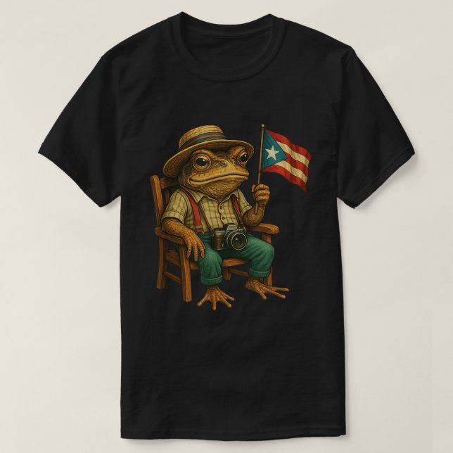 Coqui Frog Puerto Rico Flag Boricua Pride Shirt (Design Front)