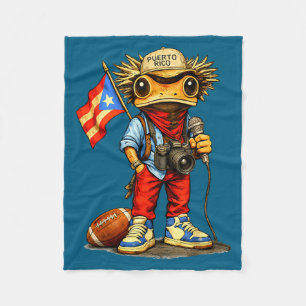 Coqui frog puerto rico flag puerto rican football fleece blanket