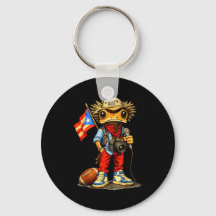 Coqui frog puerto rico flag puerto rican football keychain