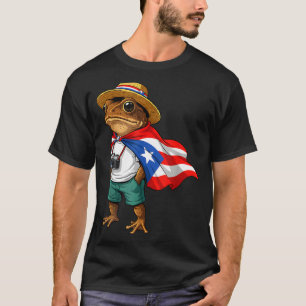 Coqui Frog Puerto Rico Flag Puerto Rican Taino Bor T-Shirt