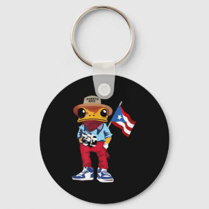Coqui Frog Puerto Rico Flag Taino Boricua Hispanic Keychain