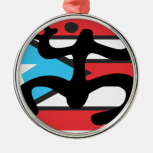 Coqui taíno on flag of Puerto Rico Metal Ornament