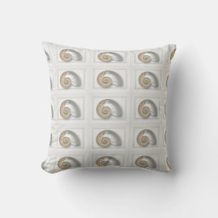Coquillage blanc Nautilus Jeter oreiller