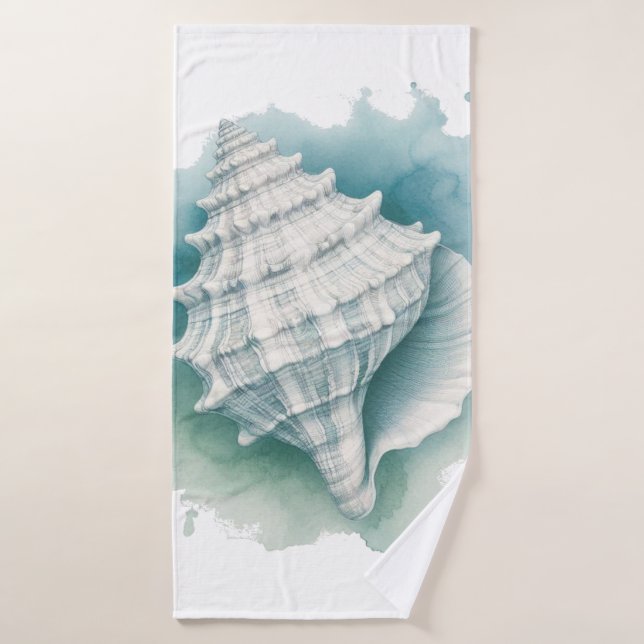 Coquillage côtier/nautique (Serviette de bain)