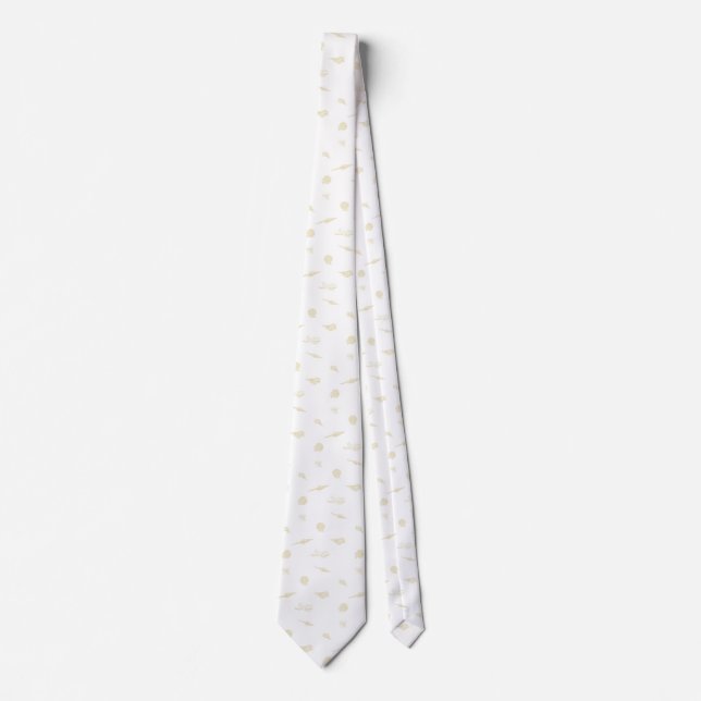 Coquillages beige et blanc et cravate de plage Sta (Devant)