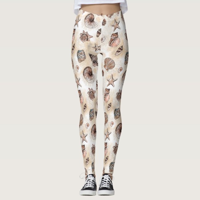 Coquillages Motifs Leggings (Devant)