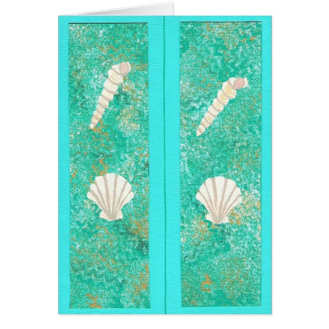 Coquillages signets sur carte verte (Devant)