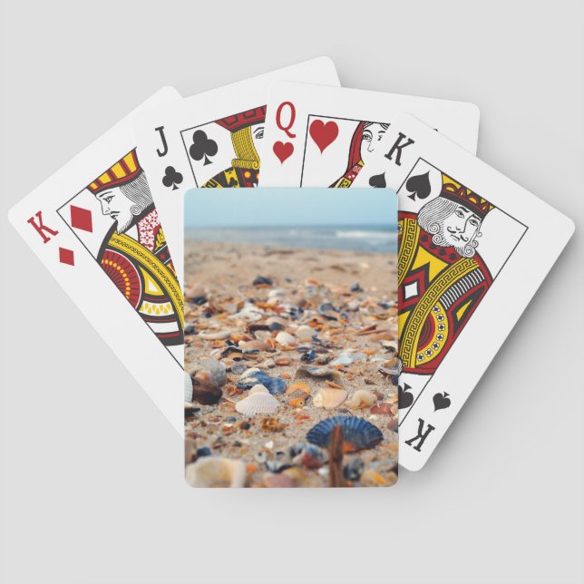 Coquillages sur les cartes de jeu de plage (dos)