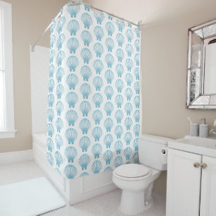 Coquille bleu rideau de douche